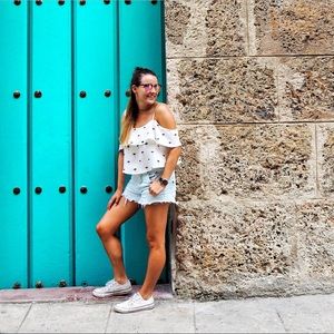 Off the shoulder crop top